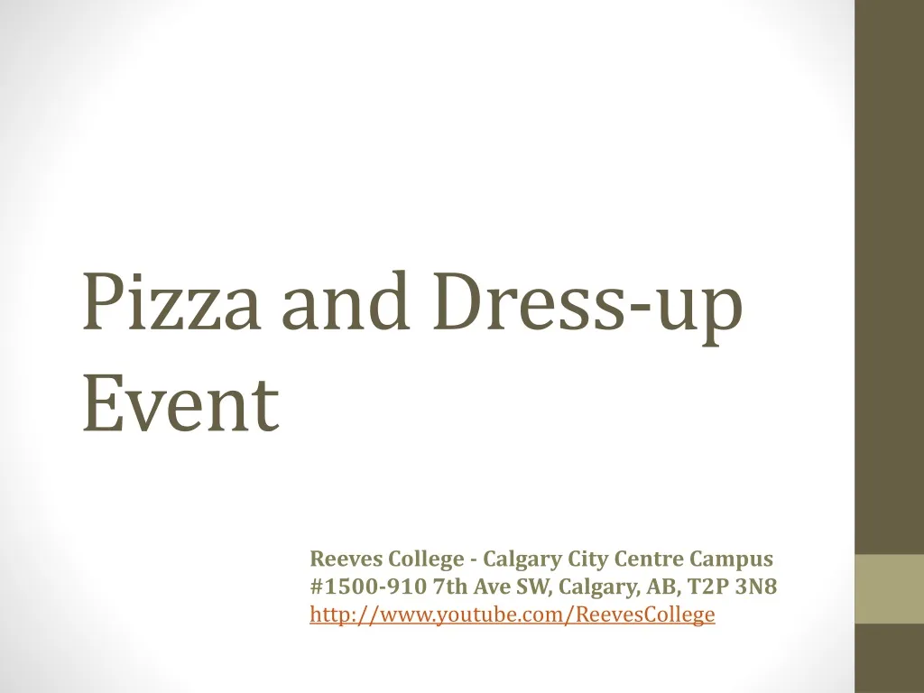pizza and dress up event