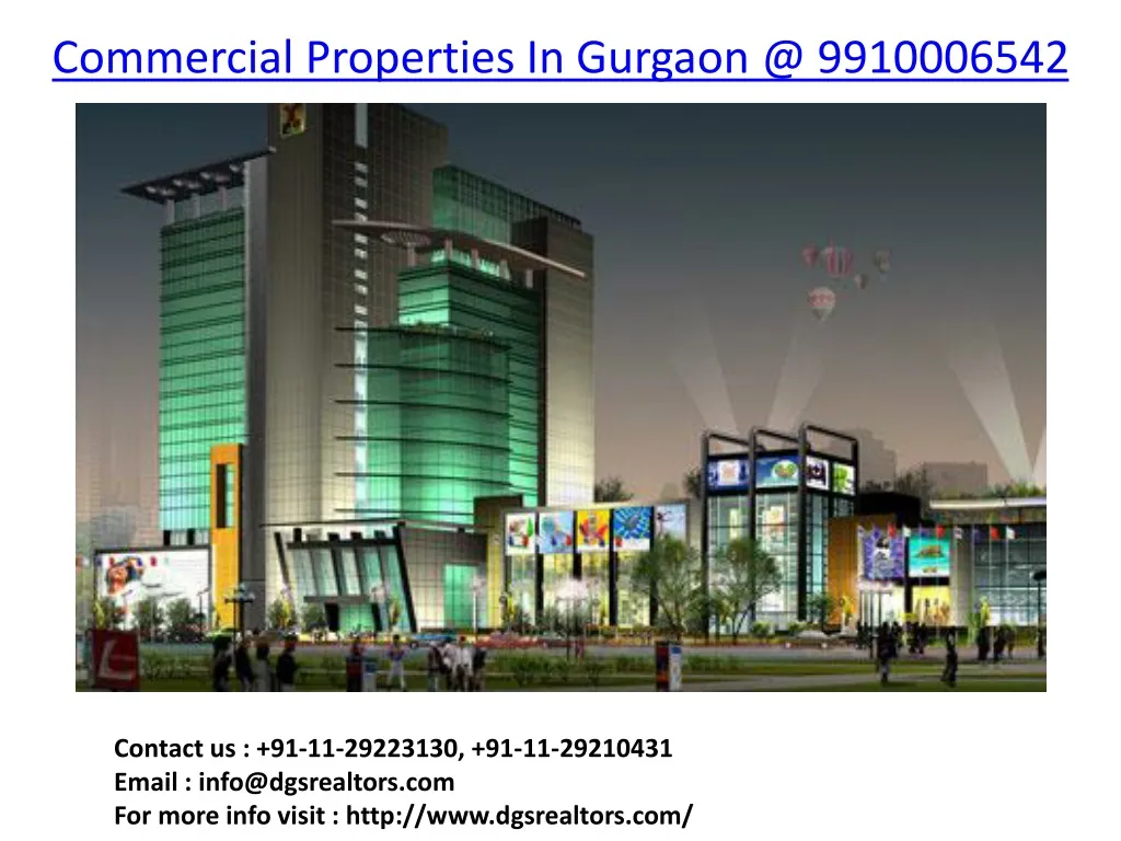 commercial properties in gurgaon @ 9910006542