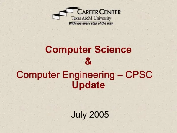 Computer Science Computer Engineering CPSC Update