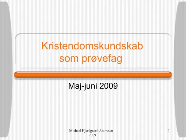 Kristendomskundskab som pr vefag