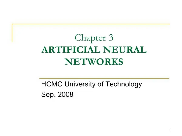 Chapter 3 ARTIFICIAL NEURAL NETWORKS