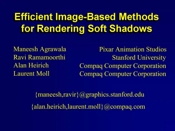 Efficient Image-Based Methods for Rendering Soft Shadows