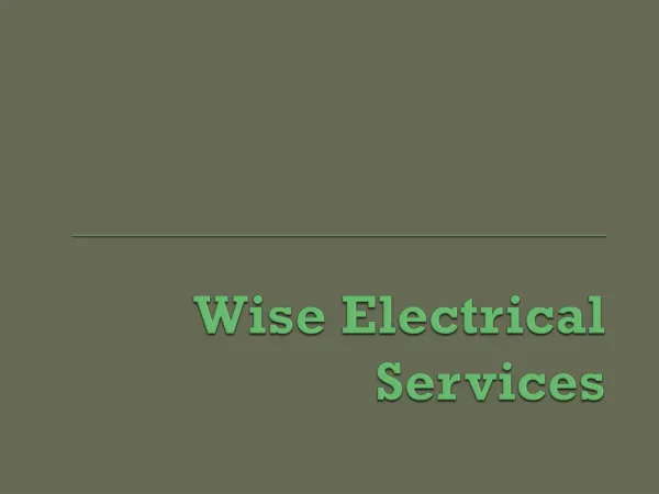Wise Electrical Services Contractors in Perth