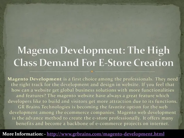 The High Class Demand For E-Store Creation