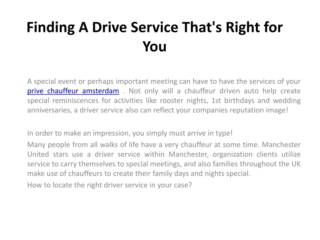finding a drive service that s right for you