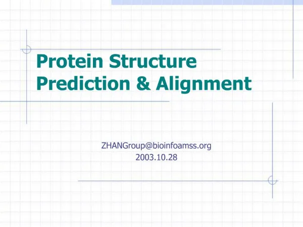 Protein Structure Prediction Alignment
