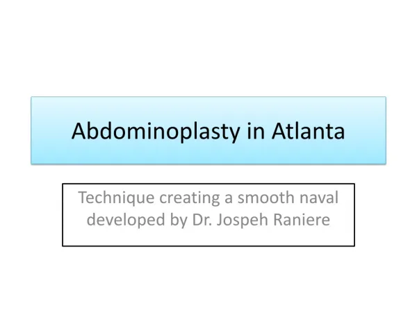 Abdominoplasty in Atlanta