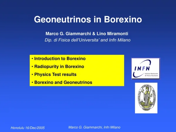 Geoneutrinos in Borexino