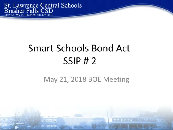 Smart Schools Bond Act SSIP # 2