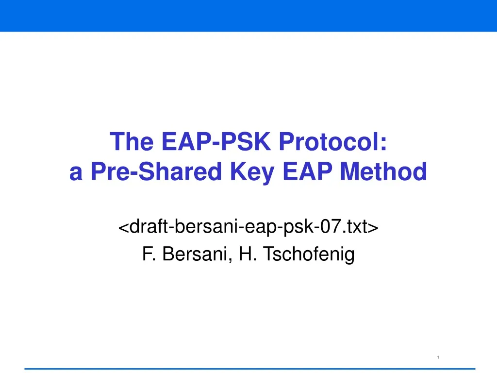 the eap psk protocol a pre shared key eap method
