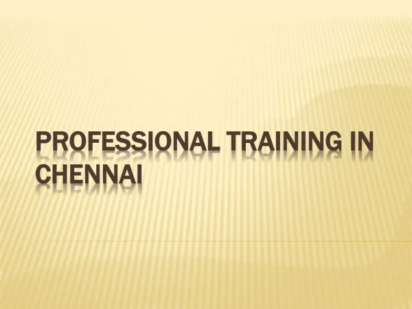 Professional training in chennai