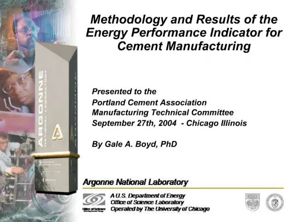 Methodology and Results of the Energy Performance Indicator for Cement Manufacturing