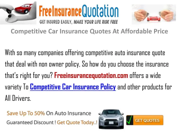 Competitive Auto Insurance Quotes