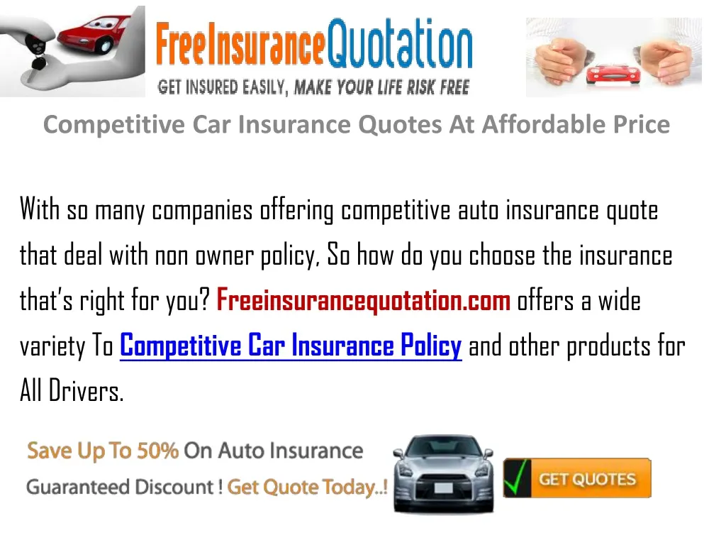 competitive car insurance quotes at affordable price