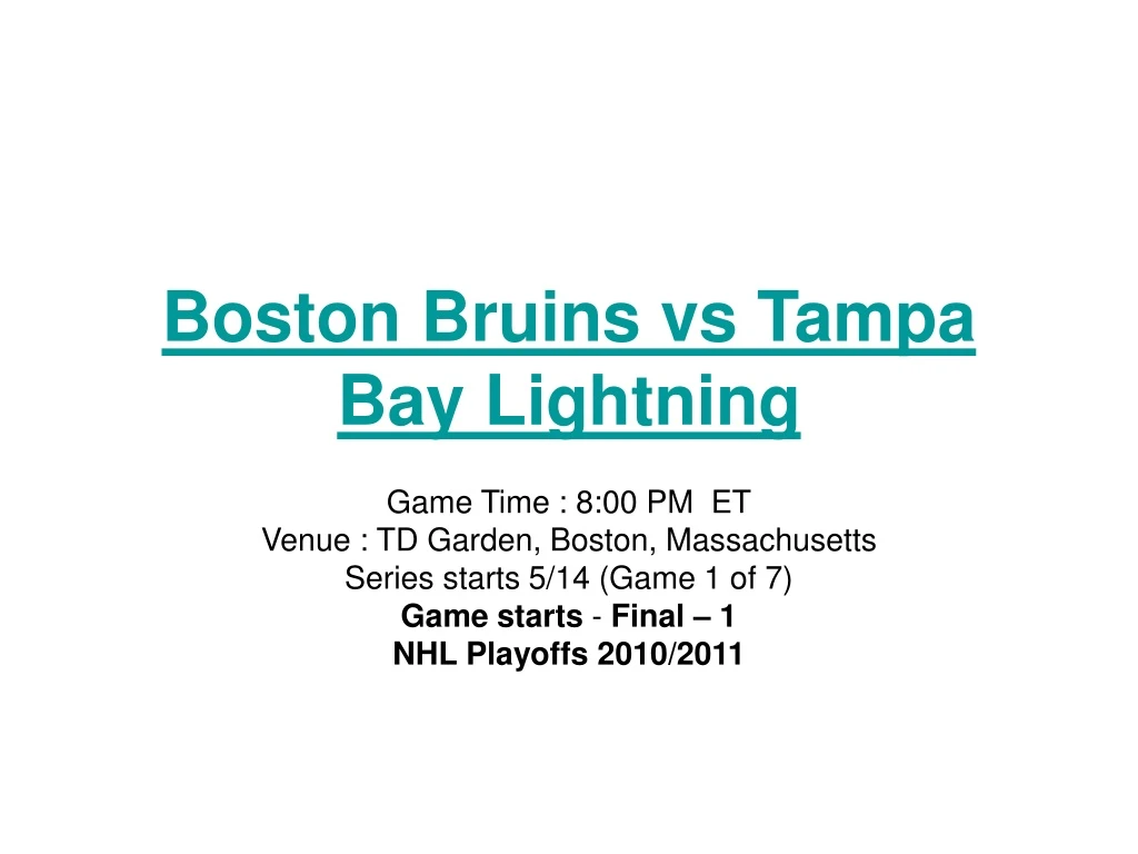boston bruins vs tampa bay lightning