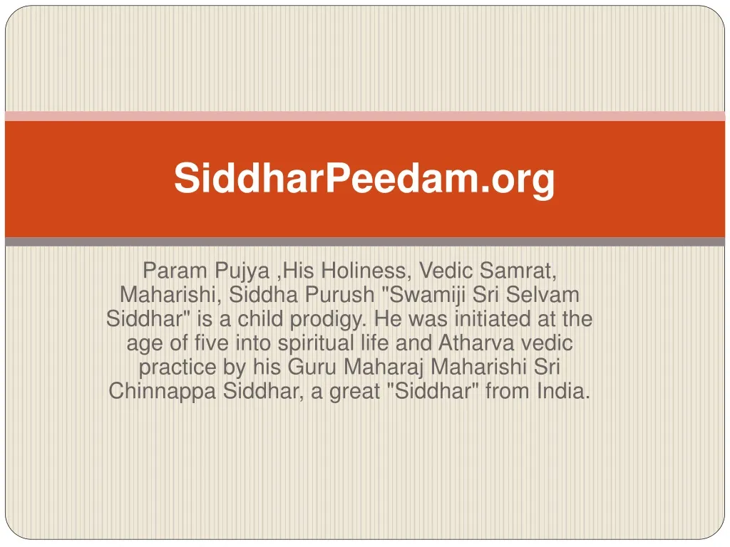 siddharpeedam org