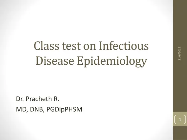 Class test on Infectious Disease Epidemiology