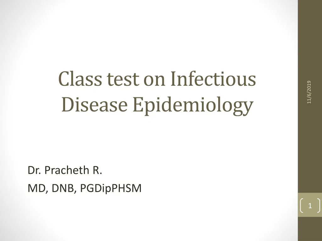 class test on infectious disease epidemiology