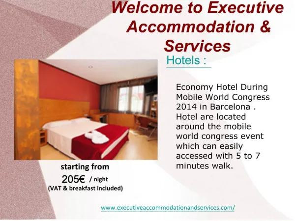 Hotels and Apartments during Mobile World Congress 2014
