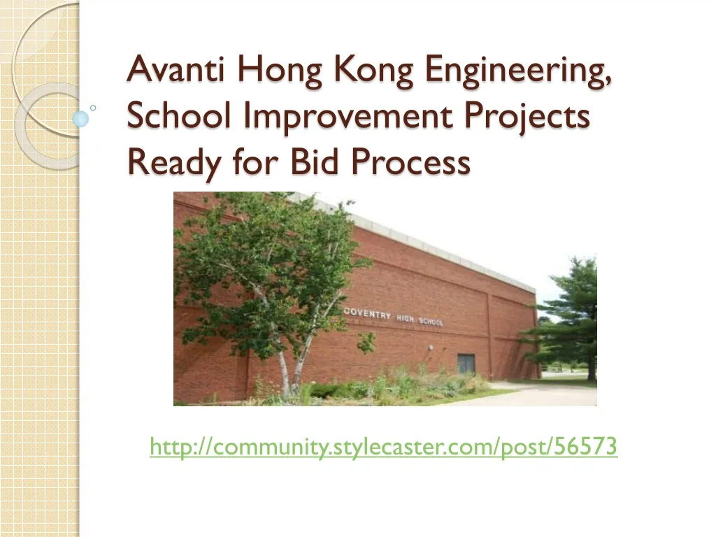 avanti hong kong engineering school improvement projects ready for bid process