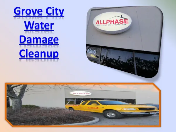 Grove City Water Damage Cleanup
