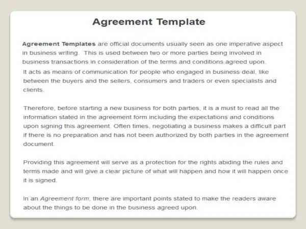 Agreement Templates