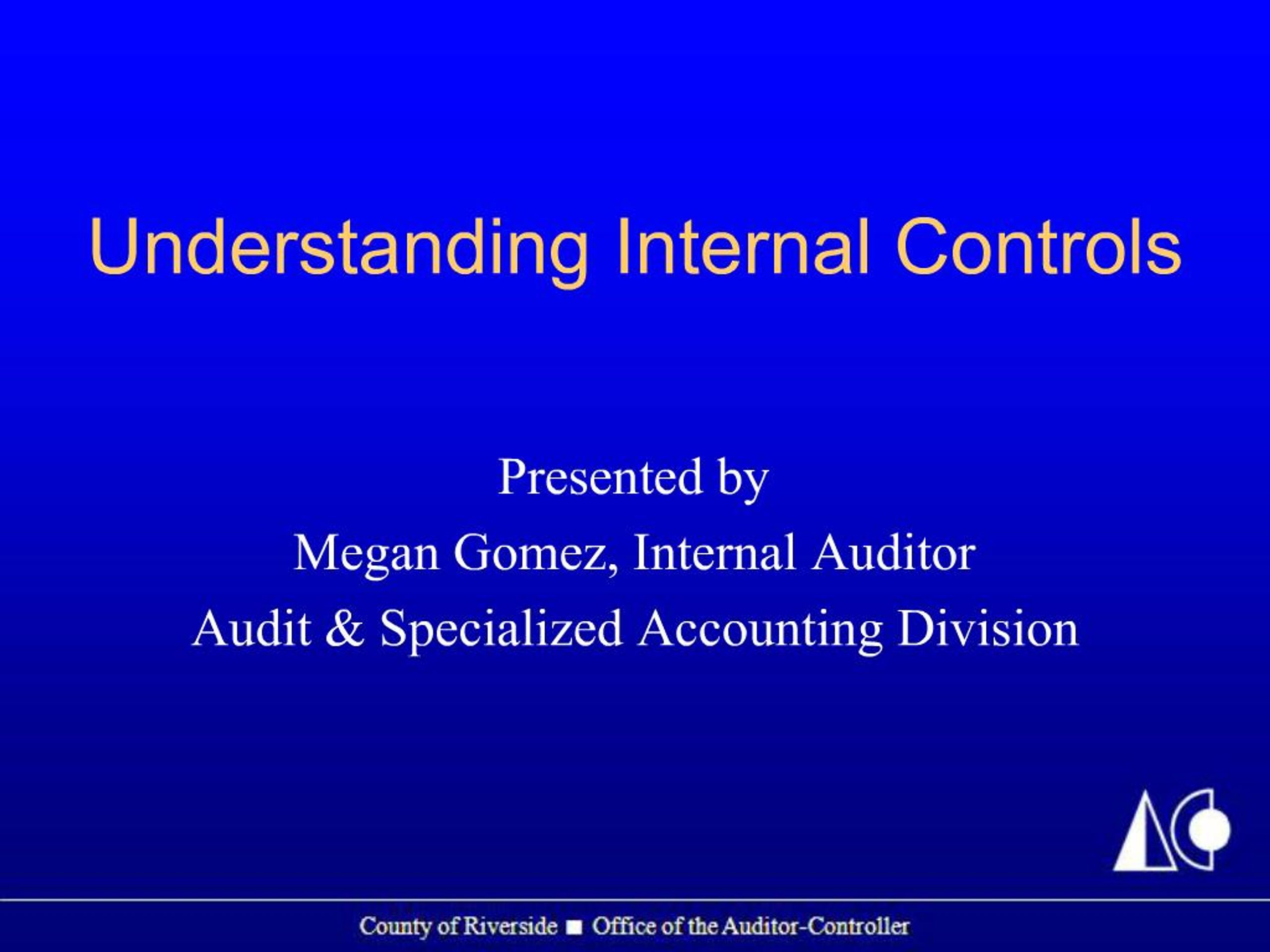 PPT - Understanding Internal Controls PowerPoint Presentation, free ...
