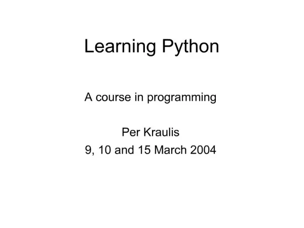 Learning Python