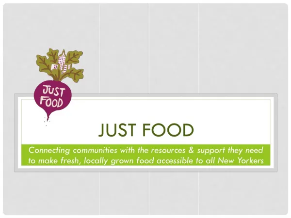 Just Food Partnership Opportunities