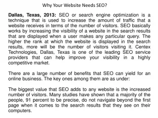 Why Your Website Needs SEO? - slide 1