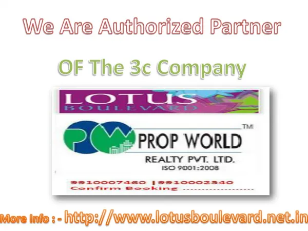 Lotus Boulevard Noida 9910007460 3c Lotus Boulevard Sec 100