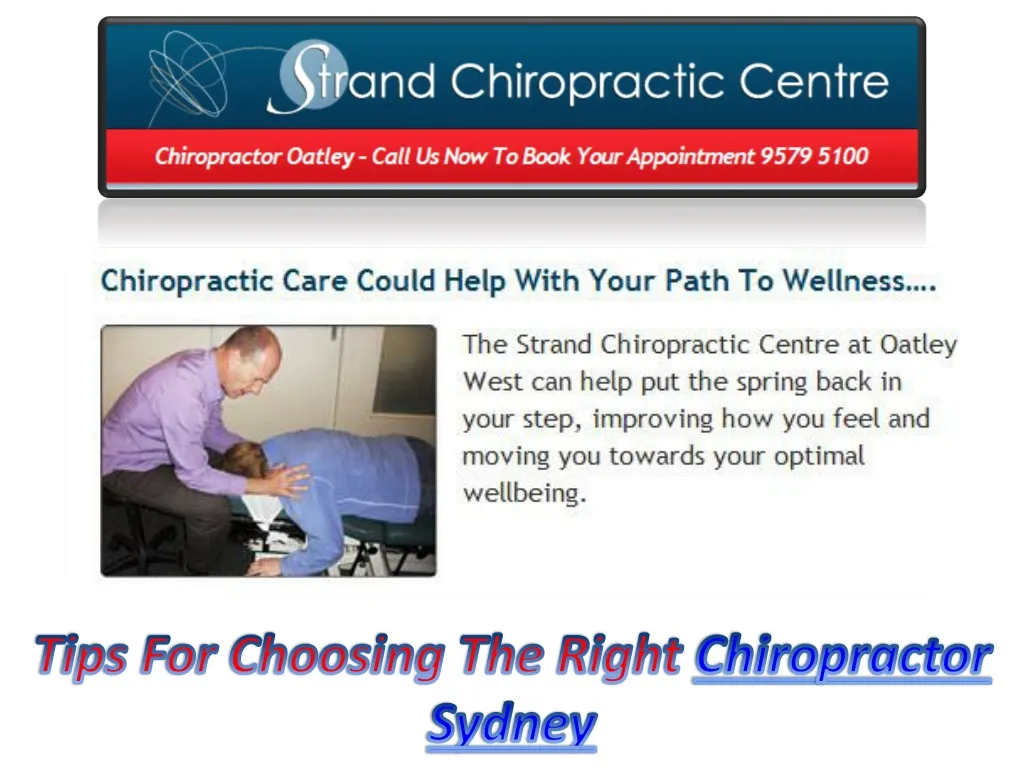 tips for choosing the right chiropractor sydney