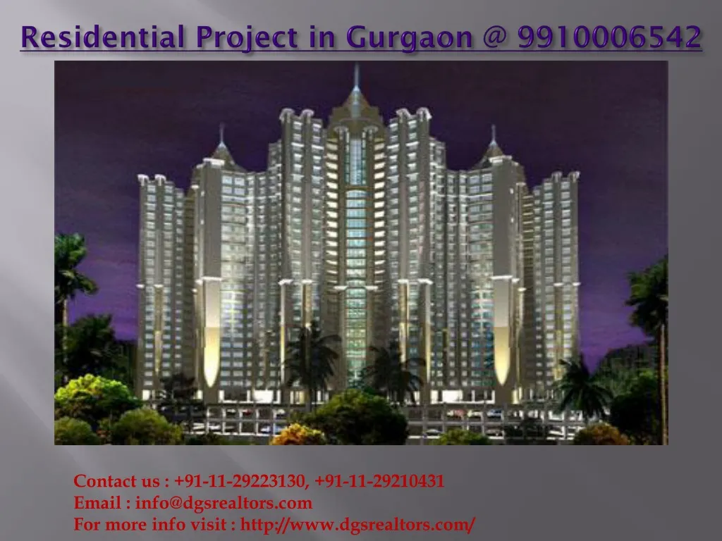 residential project in gurgaon @ 9910006542