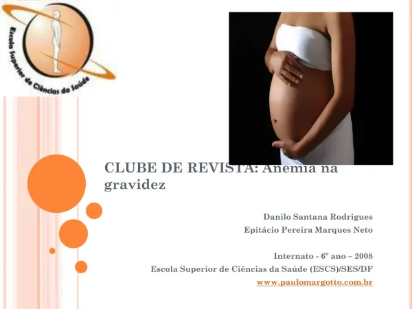 clube de revista anemia na gravidez