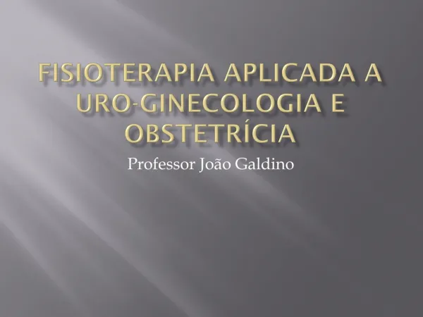 fisioterapia aplicada a uro ginecologia e obstetr cia