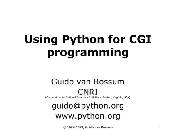 Using Python for CGI programming