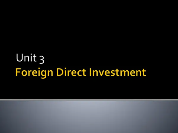 Foreign Direct Investment