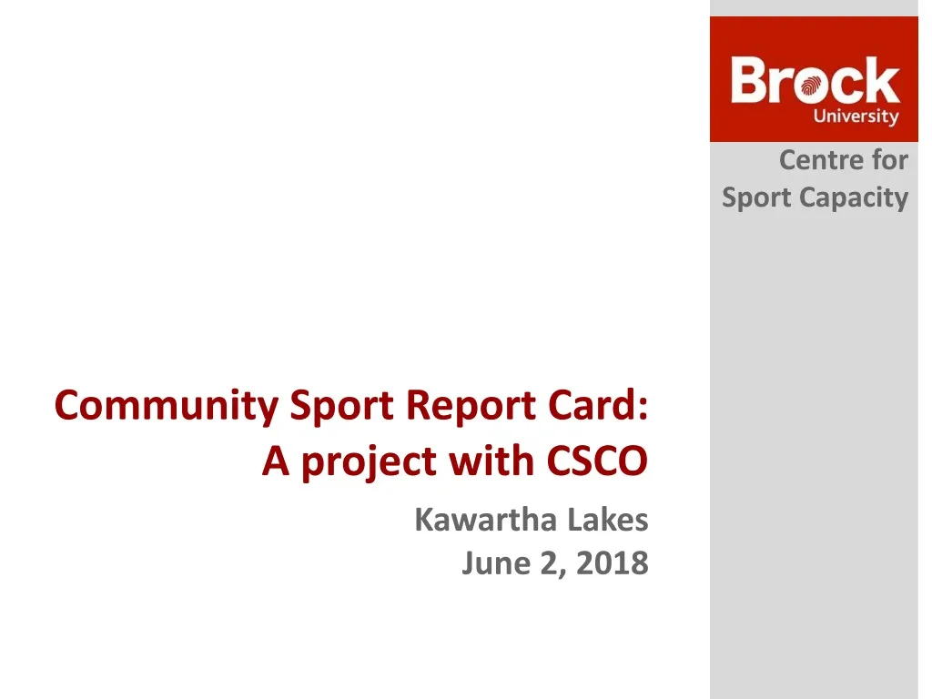 community sport report card a project with csco