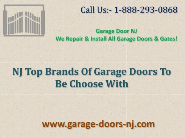 NJ Top Brands Of Garage Doors To Be Choose With