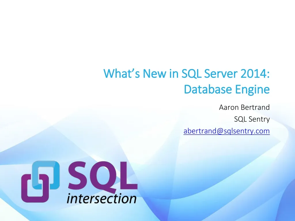 what s new in sql server 2014 database engine