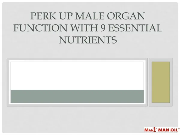 Perk up Male Organ Function with 9 Essential Nutrients
