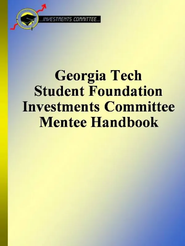 Georgia Tech Student Foundation Investments Committee Mentee ...