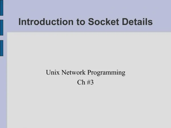 Introduction to Socket Details