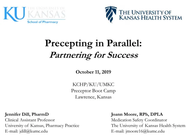 Precepting in Parallel: Partnering for Success