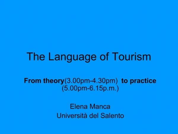 The Language of Tourism