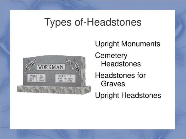 Types of headstone