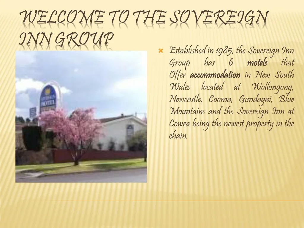welcome to the sovereign inn group