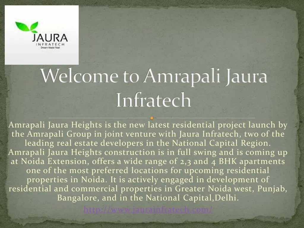 welcome to amrapali jaura infratech