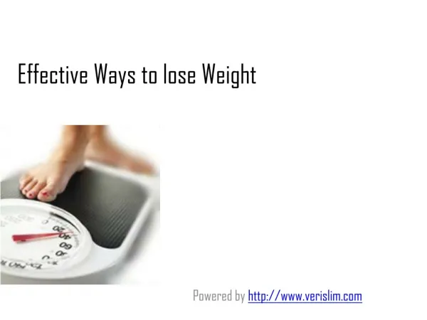 Effective Ways to lose Weight