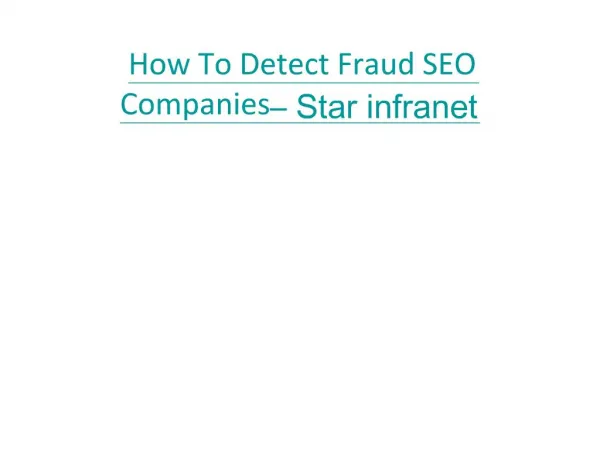 How To Detect Fraud SEO Companies